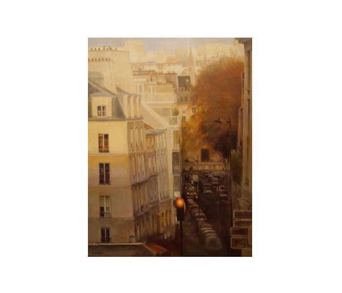 <b>De la rue du Cardinal Lemoine à la rue des Fossés St-Bernard, Paris 5<sup>ème</sup> <br><b>Huile sur toile - 80x60cm
