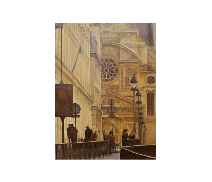 <b>La rue Cujas, Paris 5<sup>ème</sup> <br><b>Huile sur toile - 80x60cm