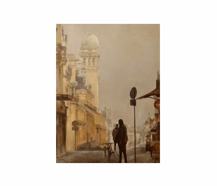 <b>La rue Saint-Jacques, Paris 5<sup>ème</sup> <br><b>Huile sur toile - 80x60cm