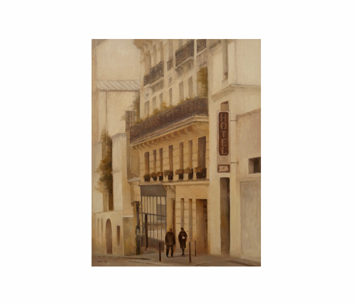 <b>La rue du Cardinal Lemoine, Paris 5<sup>ème</sup> <br><b>Huile sur toile - 80x60cm