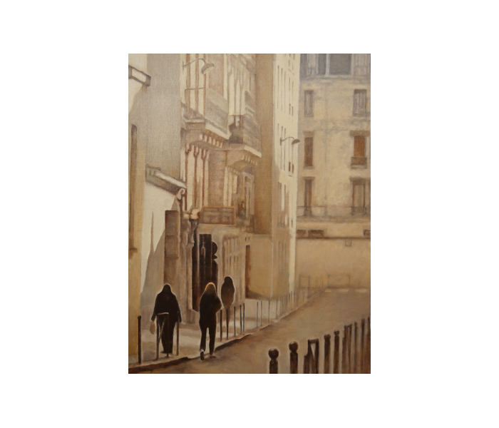<b>La rue Laromiguière, Paris 5<sup>ème</sup> <br><b>Huile sur toile - 80x60cm